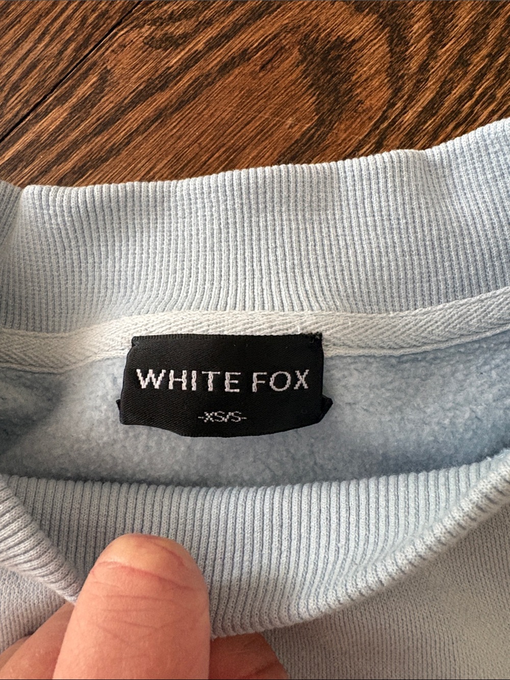 White Fox Light Blue Crewneck Sweatshirt - Casual Pullover - Picture 2 of 3
